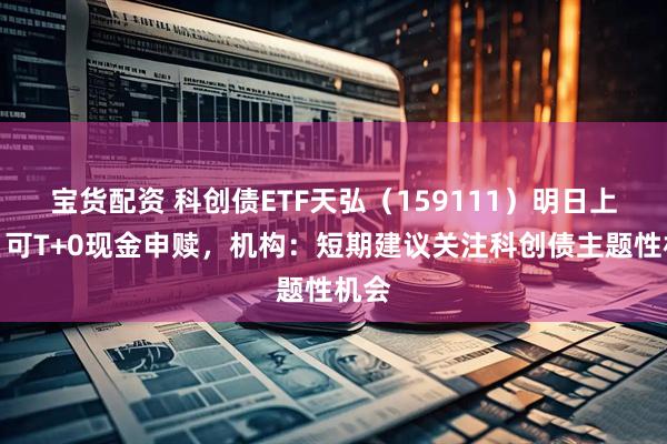 宝货配资 科创债ETF天弘（159111）明日上市，可T+0现金申赎，机构：短期建议关注科创债主题性机会