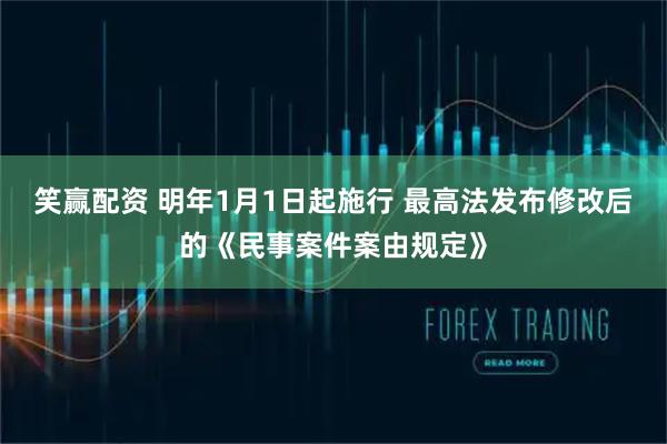 笑赢配资 明年1月1日起施行 最高法发布修改后的《民事案件案由规定》